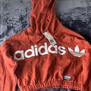 Adidas cropped orange hoodie